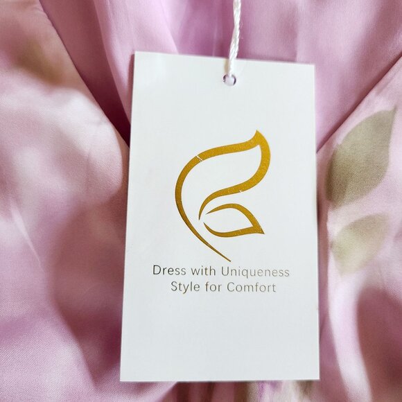 Sleeveless Maxi Dress Floral Print Lavender V-Neckline Empire Waist Size 2XL - Picture 14 of 14